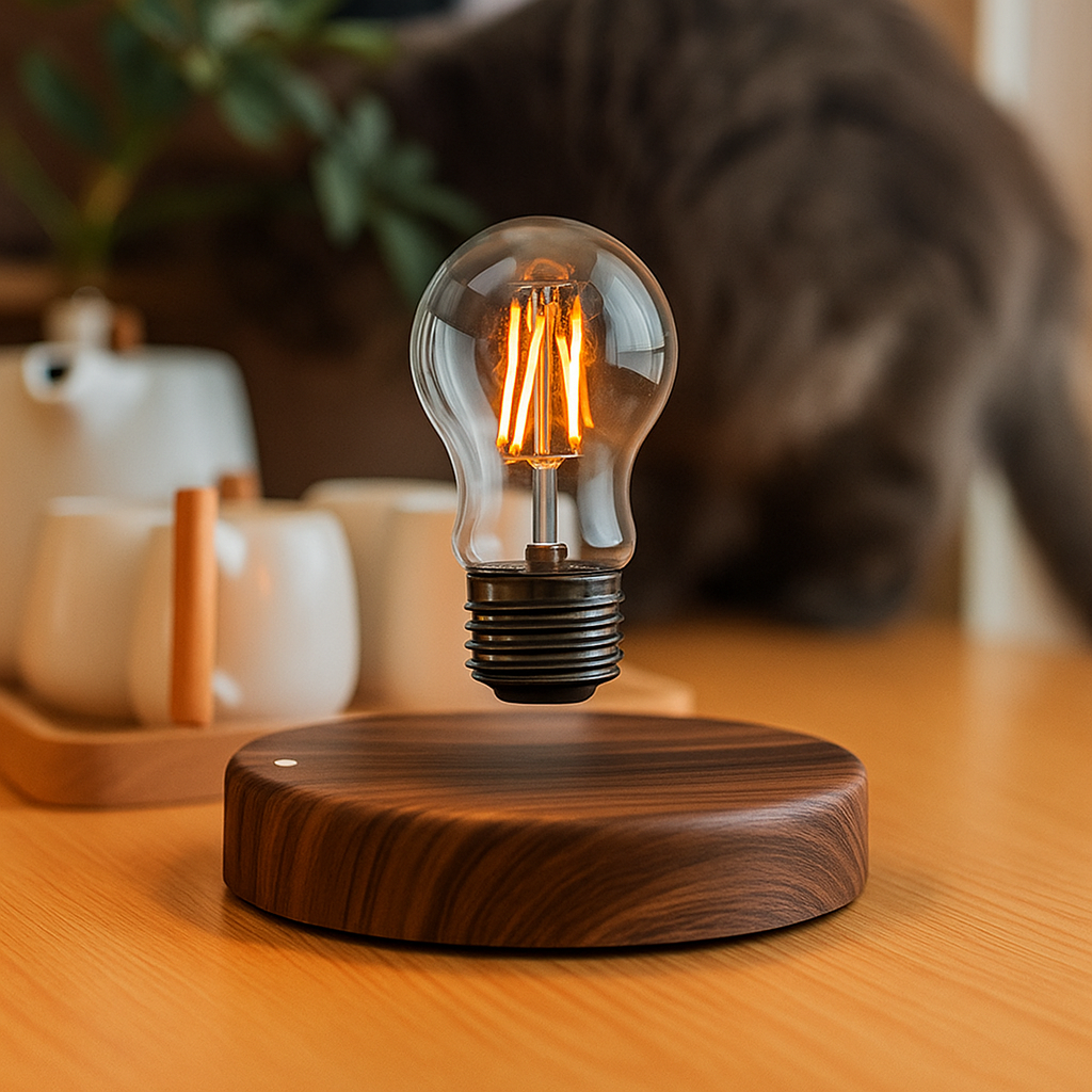 Invara Elevé – Magnetic Floating Light Bulb Lamp | Levitating LED Desk Light for Modern Home & Office Décor
