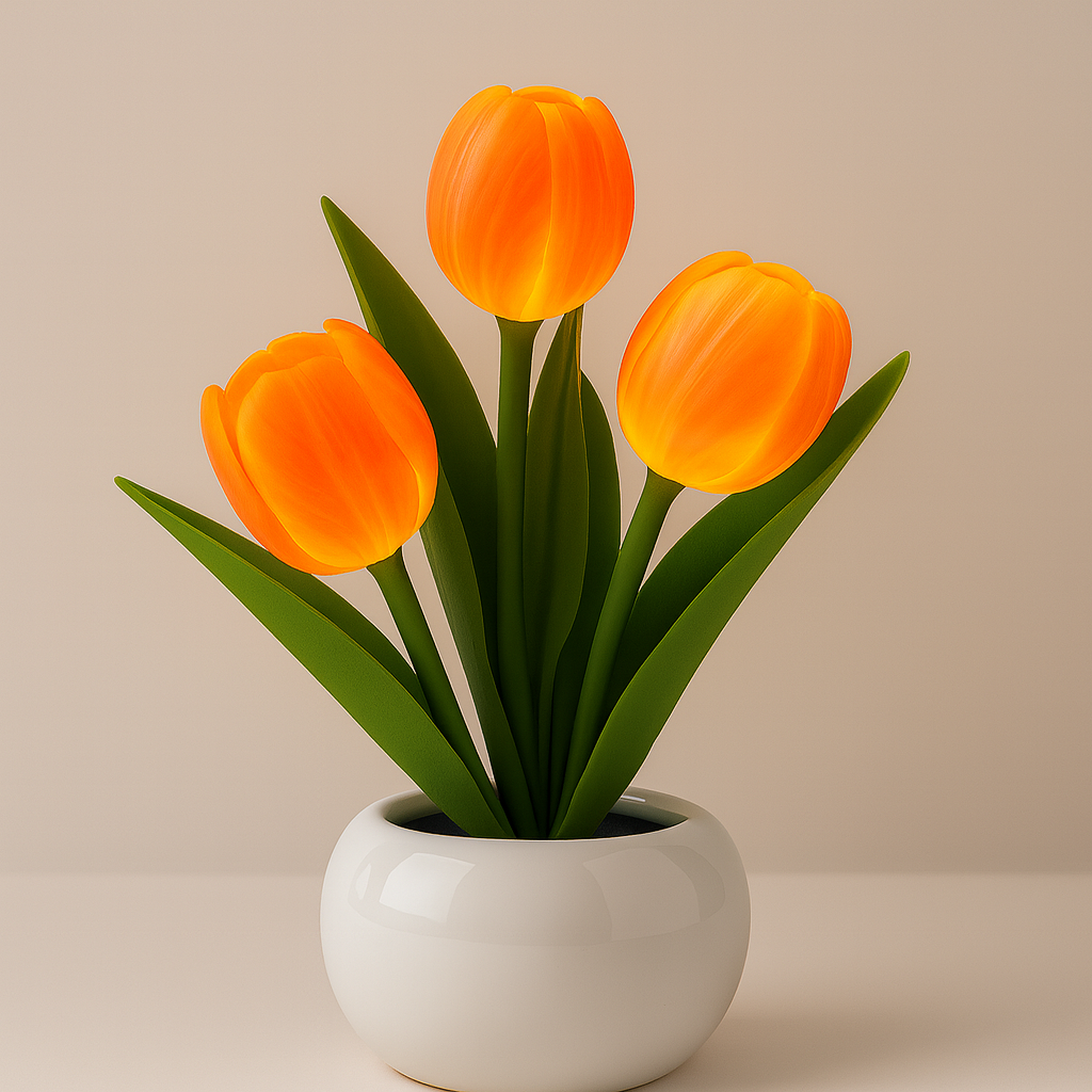 Invara CozyBloom - LED Tulip Night Light with Charging Cable