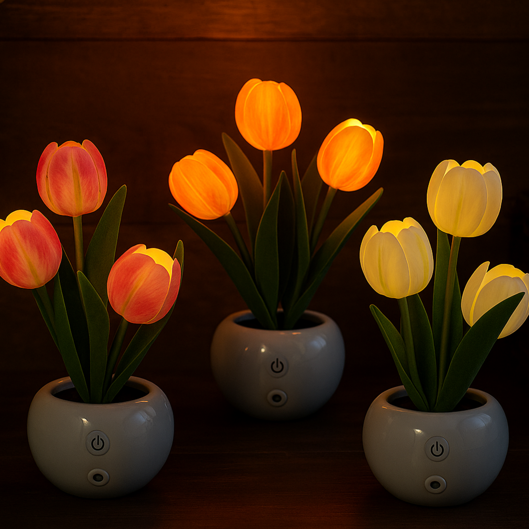 Invara CozyBloom - LED Tulip Night Light with Charging Cable