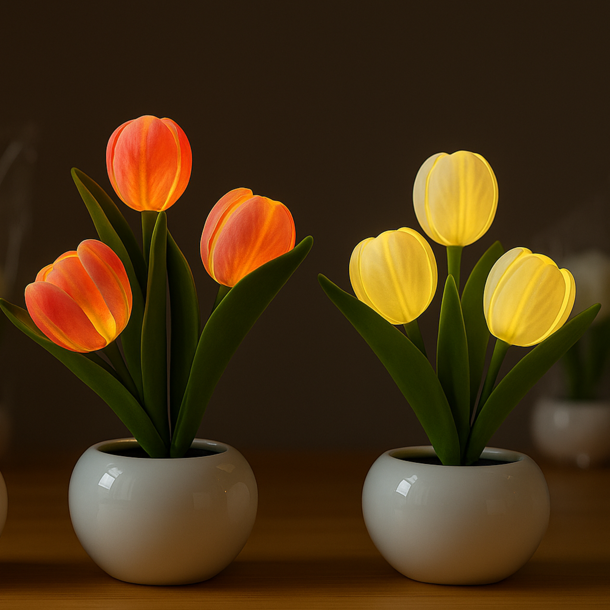 Invara CozyBloom - LED Tulip Night Light with Charging Cable