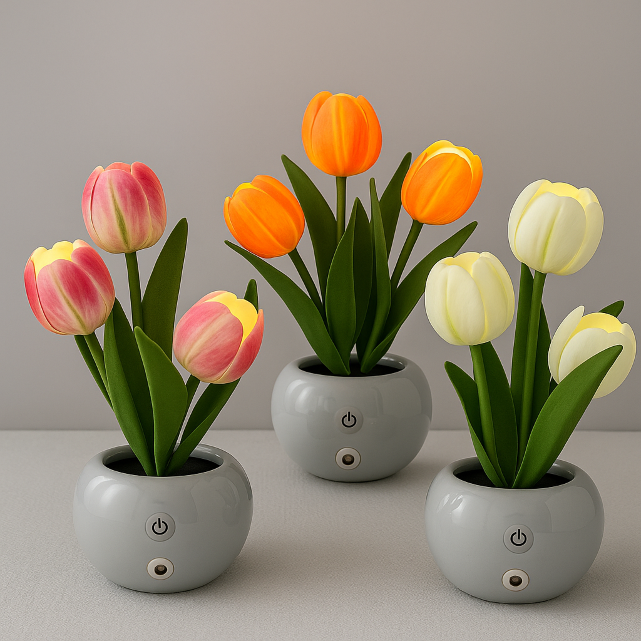 Invara CozyBloom - LED Tulip Night Light with Charging Cable